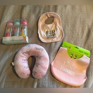 Pink Baby Bib with Motivational Print